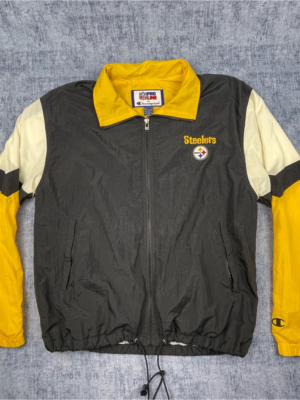 Vintage Champion Pro Line Pittsburgh Steelers Full Zip Windbreaker Jacket Men’s